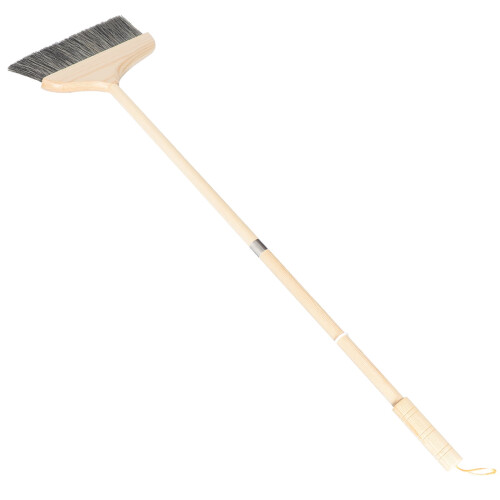 Balai à long manche en bois avec poils souples