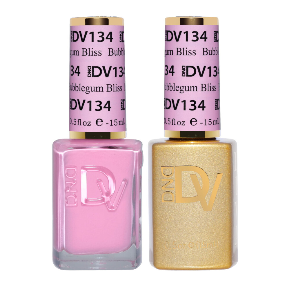 Daisy Dnd Dnd Diva Gel Polish Set, Soda Poppin Collection, Uv/Led Gel Polish And Air Dry Nail Lacquer, Matching Chip-Free Polish Duo, 134 Bubblegum Bliss, 0.5 F