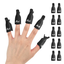 (zwart) 10Pcs Plastic Acryl Nagelkunst Soak Off Cap Clip UV Gel Polish Verwijder Tool