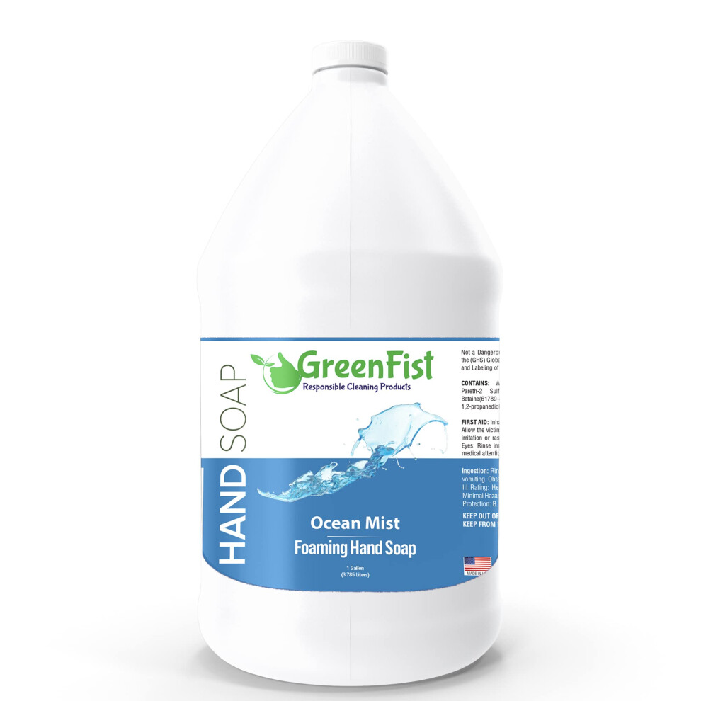 Greenfist Foaming Hand Soap Refills Ocean Mist Scent Foam Refill, (1 Gallon)