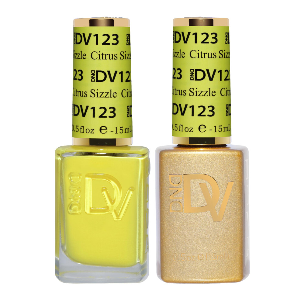 Daisy Dnd Dnd Diva Gel Polish Set, Soda Poppin Collection, Uv/Led Gel Polish And Air Dry Nail Lacquer, Matching Chip-Free Polish Duo, 123 Citrus Sizzle, 0.5 Fl