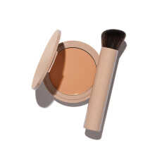 No Makeup Makeup Långvarig Lätt Foundation & Borstset | Cruelty-Free, Doftfri, Byggbar, Transfer-proof (Light Medium)