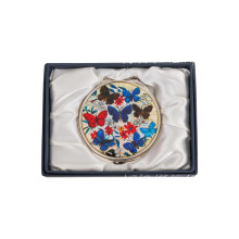 February Mountain Mother of Pearl Compact Spegel - Dubbel Förstoring Gåva till Kvinna, Mamma, Syster