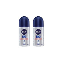 NIVEA Men Silver Protect Roll-On Deodorant 48H Odor Protection, Long-Lasting Freshness, Alcohol-Free, Quick Dry, 50ml Antiperspirant, Gentle on Skin,