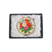 February Mountain Mother of Pearl Compact Spegel - Dubbel Förstoring Gåva för Kvinna, Mamma, Syster