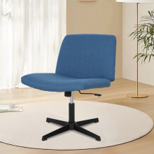 Criss Cross Chair Blue Wide Seat Height Adjustable Mid-Back