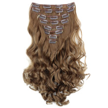 CAISHA XXL 14" Set di 8 Pezzi Clip In Extension Capelli Wavy Castano Chiaro CES105-1