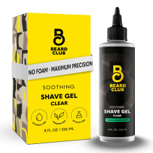 Gel de Rasage Premium Beard Club pour Hommes - Crème Hydratante pour Peau Sensible - Parfum Cèdre