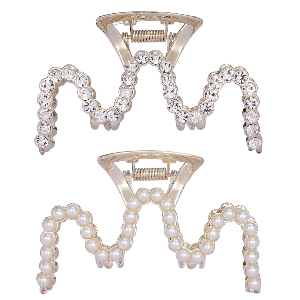 Textention Hair Claw Clips Cutout Tortoise Shell Celluloid Hair Jaw Clips Large Hair Catch Clamps Barrettes Headwear Accessories For Women Ladies (2 Pack)