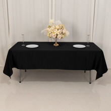 Black Lamour Satin Rectangular Tablecloth 60 x 102 in