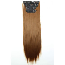 CAISHA XXL 24" 4 pz Set Clip in Extension Capelli Resistenti al Calore Nero Marrone CES302-1