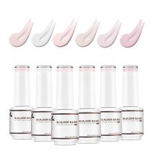 Nicedeco Hema Free Base Gel Smalto per Unghie Cruelty Free Vegan 6 Pz 8ml Rosa Nudo Kit Manicure DIY