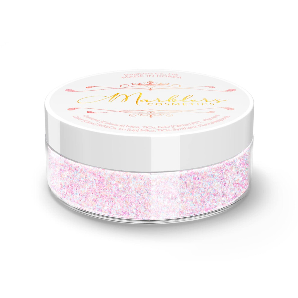 Marblers Glitter Mica Powder [Tinkerbell] 0.14Oz (4G) | Pearlescent | Glittery Mica | Non-Toxic | Vegan | Cruelty-Free | Festival, Rave & Party Makeup