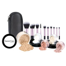 16pc STARTER KIT with 10 BRUSHES SET (FAIR 2) Mineral Makeup Bare Face Loose Powder Includes Matte Foundation, Veil Primer, Blush, Bronzer, Translucen
