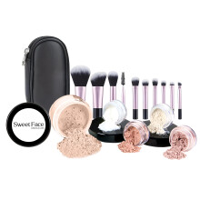 16pc STARTER KIT with 10 BRUSHES SET (LIGHT) Mineral Makeup Bare Face Loose Powder Includes Matte Foundation, Veil Primer, Blush, Bronzer, Translucent