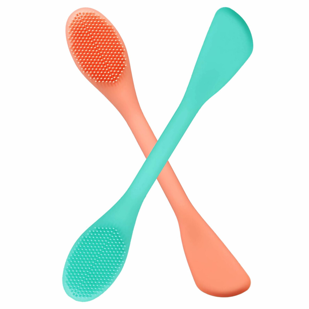 Yeadmal Silicone Face Scrubber, 2 In 1 Face Mask Brush, Lip Scrubber Exfoliator & Blackhead Remover, Pore Brush,Facial Cleansing Brushes, Face Mask Ap