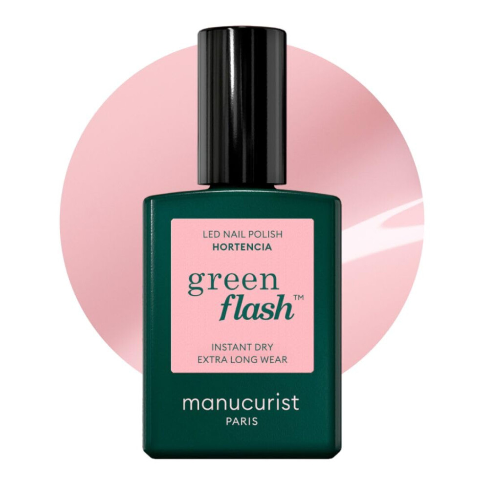 Manucurist Green Flash Led Gel Nail Polish Vegan 12-Free, Plant-Based (61%) Gel Polish Made In France 0.5 Fl Oz (Hortencia)