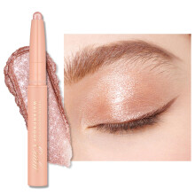 Oulac Nude Eyeshadow Crayon - Twist-Up Waterproof Stick, Soft Shimmer Finish, Vegan & Cruelty-Free, 1.25g, WS02 Pink Rush