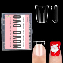 NOVO OVO 240pcs Uñas de Pata de Pato para Mano Pequeña y Mediana, Acrílico Corto Presionable