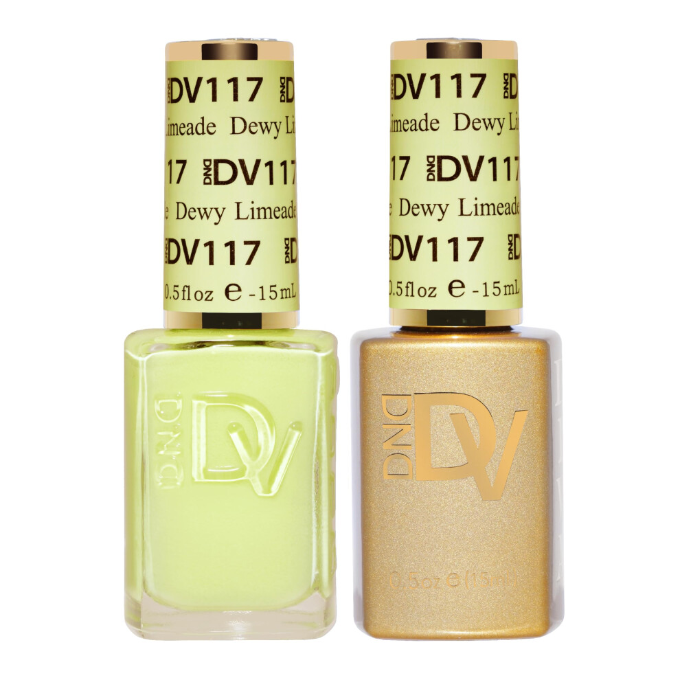 Daisy Dnd Dnd Diva Gel Polish Set, Soda Poppin Collection, Uv/Led Gel Polish And Air Dry Nail Lacquer, Matching Chip-Free Polish Duo, 117 Dewy Limeade, 0.5 Fl O