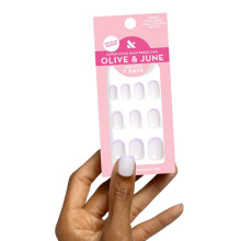Olive & June Classic Super Stick Mani Press On Nails | Extra Kort Rond | Geen Lijm Nodig | 32 Nagels in 16 Maten
