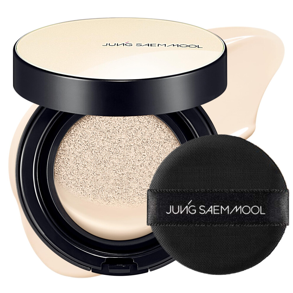 Jung Saem Mool Essential Skin Nuder Cushion 10W Shell 0.49 Fl Oz, No Refill, Natural Radiant Finish Cushion Foundation With Buildable Coverage, Lightw