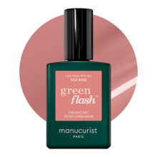 Manucurist Green Flash LED Old Rose Gel Nail Polish - Powder Pink Nail Polish - Vegan, 12-Free, Plant-Based - Strengthens and Protects the Nail - Made