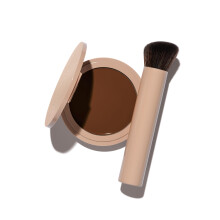 No Makeup Makeup Långvarig Lätt Foundation & Borste Duo | Cruelty-Free, Doftfri, Byggbar, Transfer-proof (Deep)