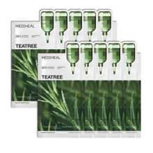 Mediheal Teatree Essential Sheet Mask Calming Moisture 10 pcs. 99% Pure Teatree & Teatree 7X for intensive soothing and hydration. Suitable for acne-p