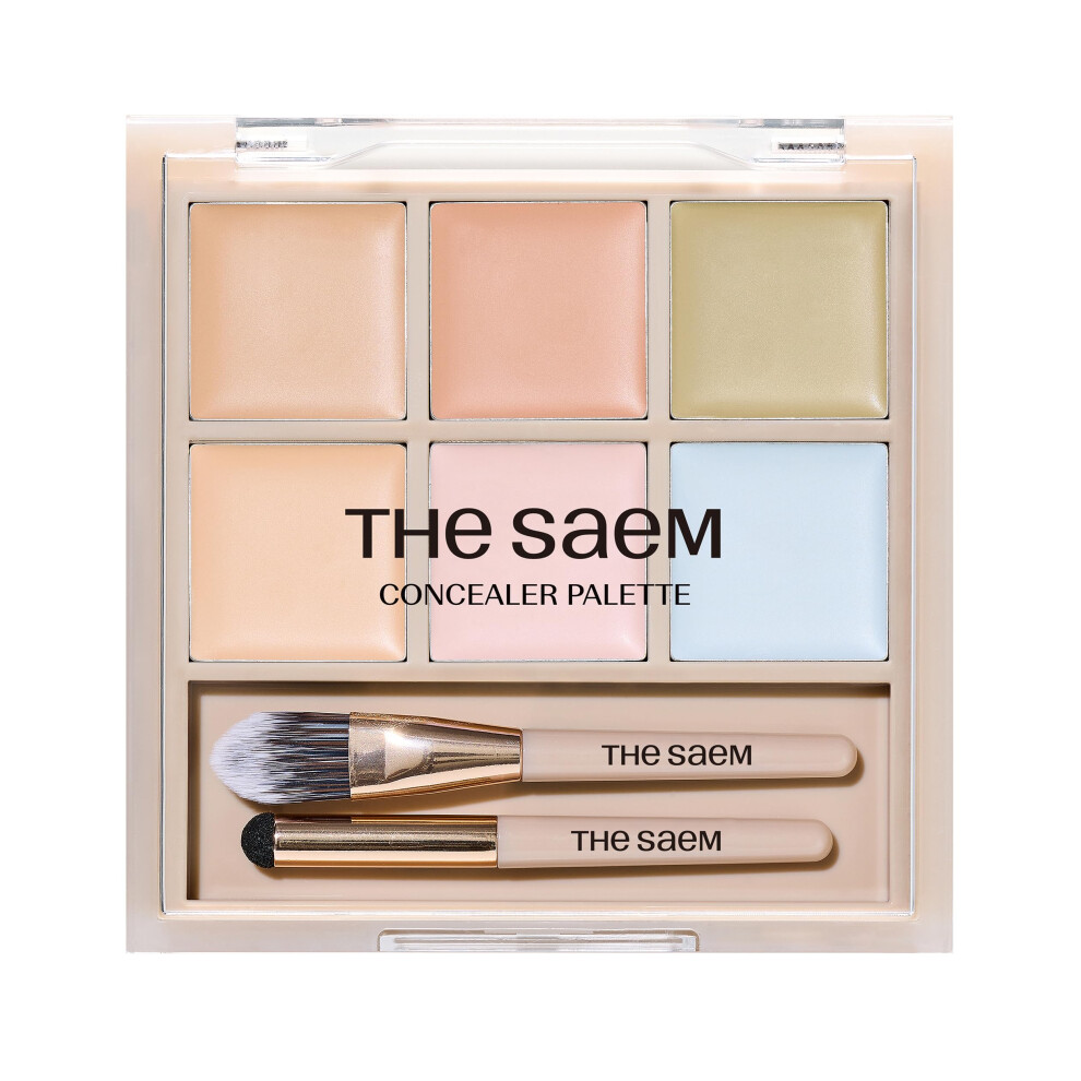 Thesaem Light/Dark Cover Perfection Concealer Palette 02 Cover& - Multi Use 6 Colors Correcting Conceal Palette - For Circles, Imperfections, Face Tone