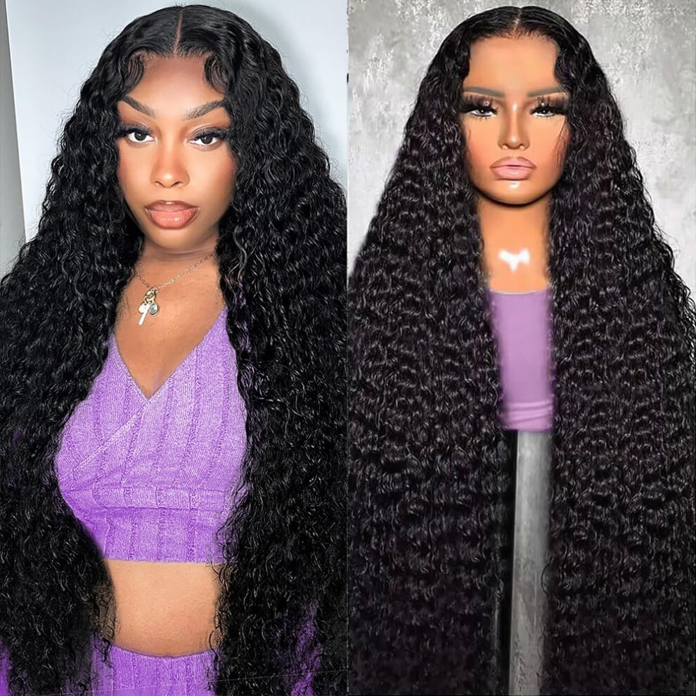 Firieya 13X6 Deep Wave Lace Front Wigs Human Hair 200 Density Hd Full Lace Frontal Wigs For Women Deep Curly Glueless Wig Human Hair Pre Plucked 28 In