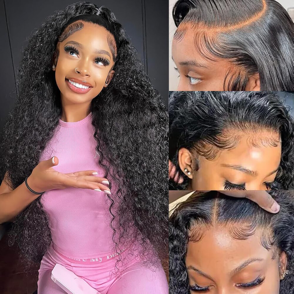 Firieya 13X6 Deep Wave Lace Front Wigs Human Hair 200 Density Hd Full Lace Frontal Wigs For Women Deep Curly Glueless Wig Human Hair Pre Plucked 22 In
