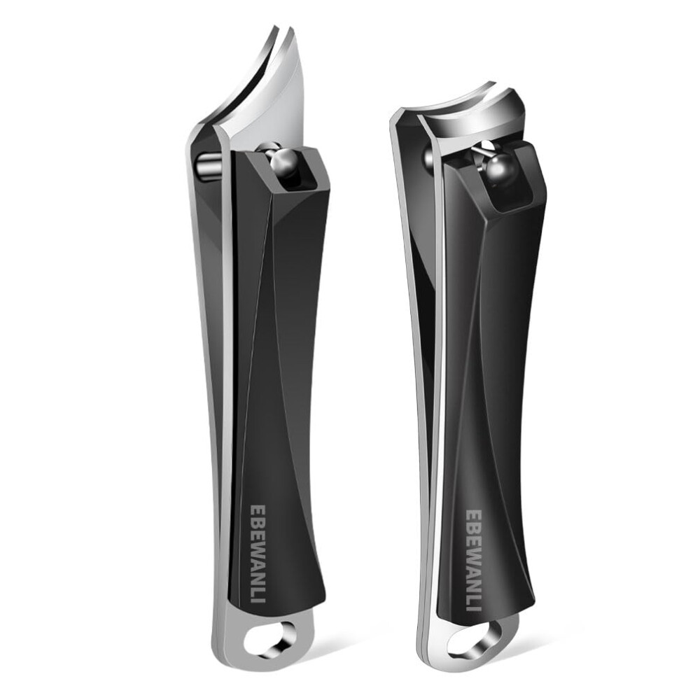 Ebewanli Nail Clippers Set, Slanted Angled Ingrown Nail Clipper And Curved Wide Jaw Toenail Clipper, Ultra Sharp Stainless Steel Fingernail & Toenail