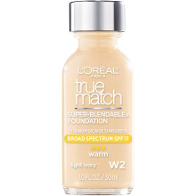L'Oreal Paris Makeup True Match Super-Blendable Foundation, Light Ivory W2, 1 Fl Oz
