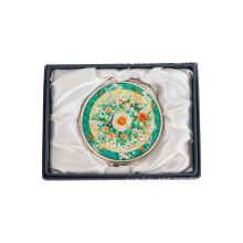 February Mountain Mother of Pearl Compact Spegel - Dubbel Förstoring Gåva till Kvinna, Mamma, Syster
