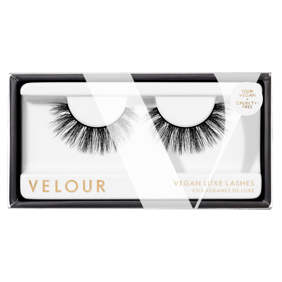 Velour Vegan Luxe Eyelashes, Luxurious Natural False Lashes, Lightweight, Reusable, Handmade Fake Lash Extensions, Wear Up To 25 Times, 100% Vegan Min