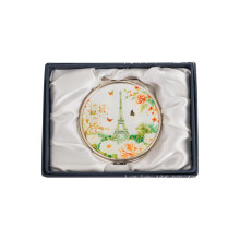 February Mountain Mother of Pearl Compact Spegel - Dubbel Förstoring Gåva för Kvinnor, Mamma, Syster