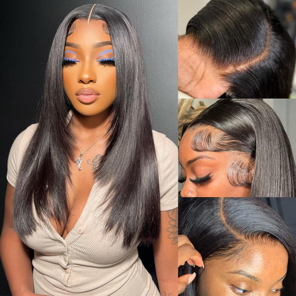 Eq Duoupa Unisex Black Bob Wig Human Hair 5X5 Hd Lace Front Wigs Human Hair Glueless Wigs Human Hair Pre Plucked Pre Cut 180 Density Glueless Wigs For Women1