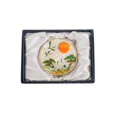 February Mountain Mother of Pearl Compact Spegel - Dubbel Förstoring Gåva till Kvinna, Mamma, Syster
