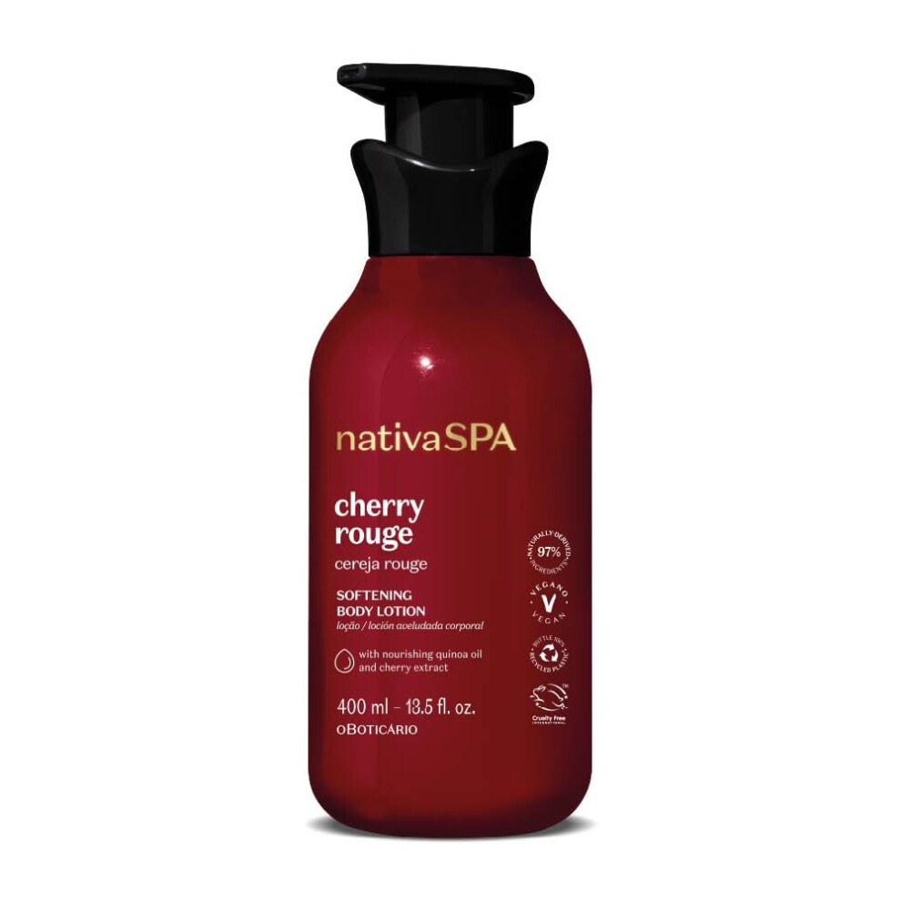 Nativa Spa O BoticãR Amber O Boticã¡Rio Nativa Spa Cherry Rouge Velvety Body Lotion, Bold Oriental Fragrance With Cherry Extract & Quinoa Oil, Collagen Boosting Hydration,