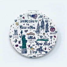 Flickor & Kvinor Mode Elegant New York Souvenir Rund Resemirror