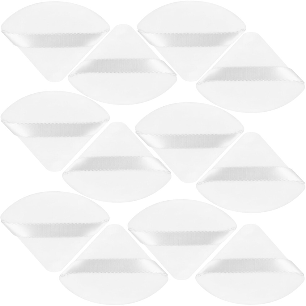 Joly White Triangle Powder Puff Face Makeup Sponge Beauty Blender Stocking Stuffers Puffs For Women Apply Loose Powder And Foundation (12Pcs )