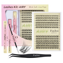 Naturliga Wispy Lash Clusters Kit, C Curl Mjuka Individuella Fransar 8-16mm
