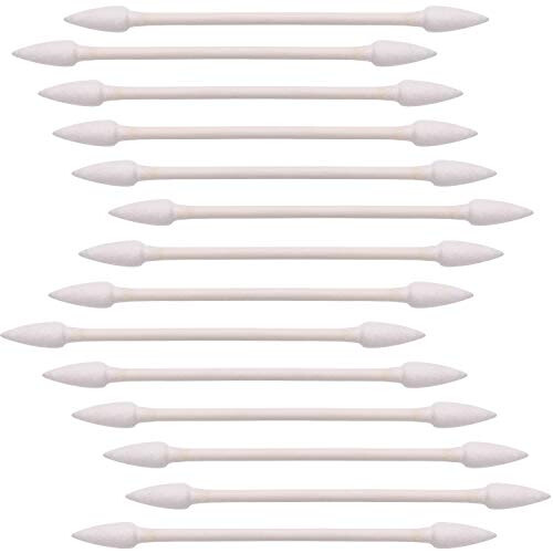 TecUnite 600 Palos de Algodón, Punta de Algodón de Doble Precisión con Mango de Papel
