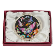 February Mountain Mother of Pearl Compact Spegel - Dubbel Förstoring, Gåva till Kvinna, Mamma, Syster