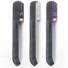GERMANIKURE Tsjechische Kristallen Vijl 3-Pack in Suède Leren Etui - Professionele Manicure & Pedicure