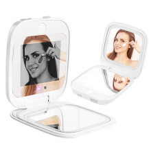 HiPai UV Kamera Spegel för Solskyddstest & SPF Detektion, 1x/2x Förstoringsspegel med LED-ljus