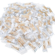 1000 Stück (100 Pack à 10) Reisegröße Wattestäbchen für Ohren, einzeln verpackt, rund, Ohrstäbchen