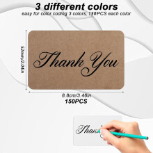 150 Pcs Blank Flash Cards Blank Business Cards, Kraft Paper Message Revision Card Paper for DIY Word Memory Notes Learning Gift Tags Paper Card