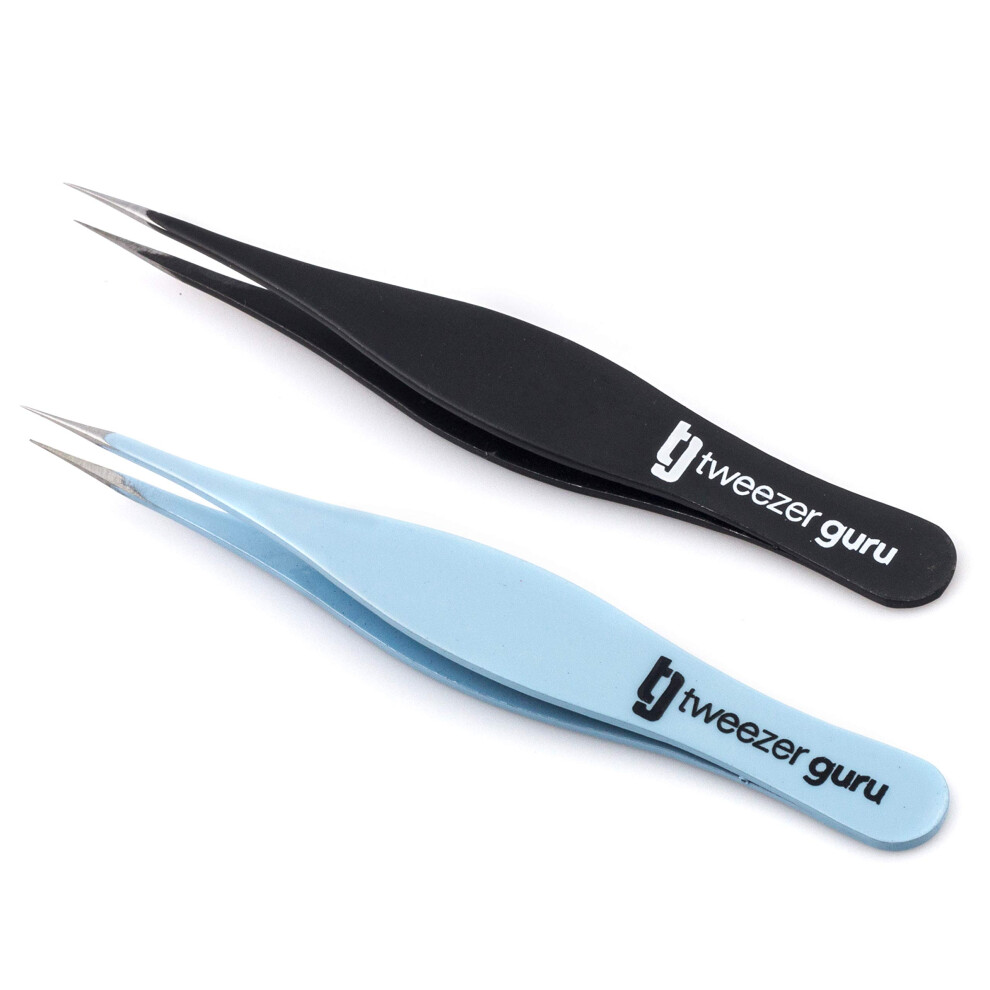 Tweezer Guru Pointed Tweezers - Sharp Precision Needle Nose Tip, Best Tweezers For Eyebrows And Ingrown Hair, Surgical Pointed For Blackheads & Splint